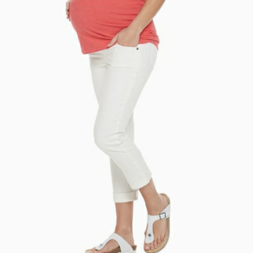 Indigo Blue maternity capri jeans (white)